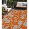 Edge Collections - 5' x 8' - Orange - Washable Area Rug Floral Indoor and Outdoor Use - 1 Piece